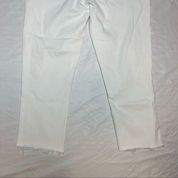 Paige Womens Bridgette Mid Rise Crop White Destroyed Jeans 26 - Picture 10 of 12